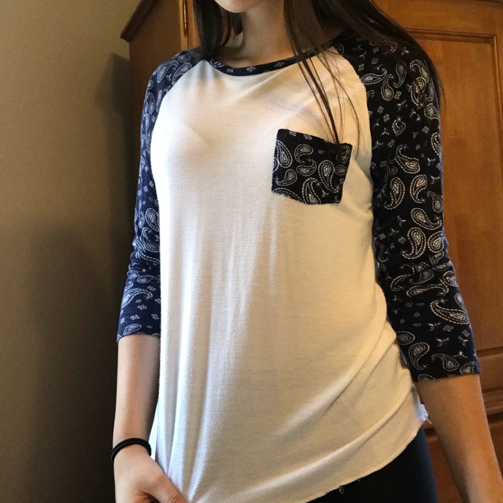 aztec print baseball pocket tee